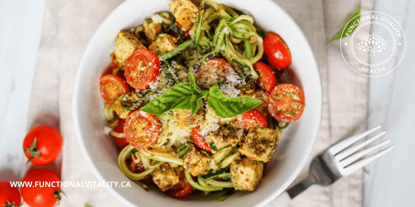 Keto Pesto Zoodles with Chicken