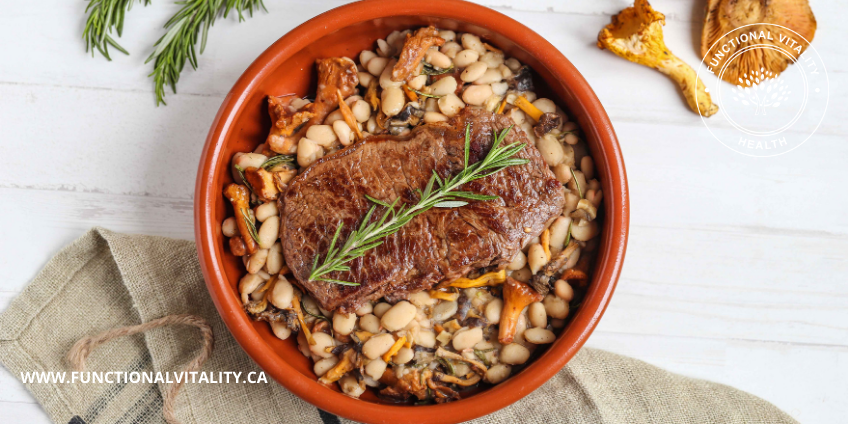 Steak with White Beans and Wild Mushrooms