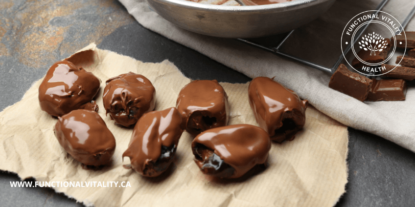 Chocolate Covered Stuffed Dates